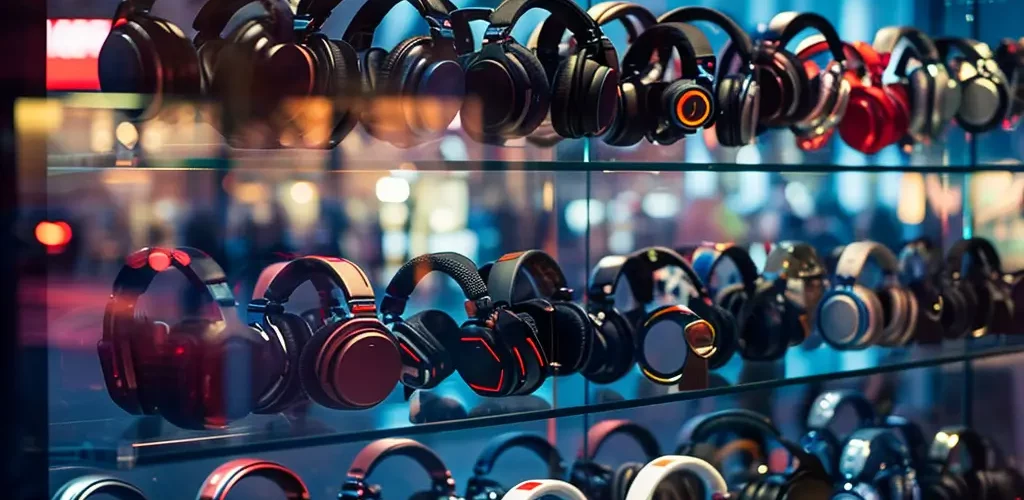 Headphonse in the shop in New Yourk